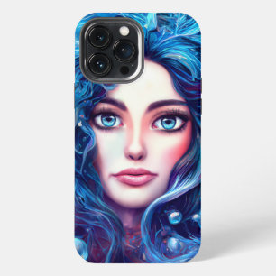 Etui iPhone 13 Pro Max Déesse de la mer sirène nymphe sirène bleue sous-m
