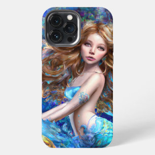 Etui iPhone 13 Pro Max Déesse de la mer sirène nymphe sous l'eau Art