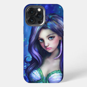 Etui iPhone 13 Pro Max Déesse de la mer sirène nymphe sous-marine Art de