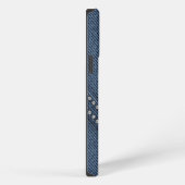 Etui iPhone 13 Pro Max Denim foncé avec strass en forme de V (Côté droit)
