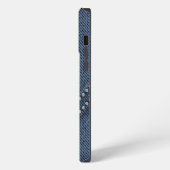 Etui iPhone 13 Pro Max Denim foncé avec strass en forme de V (Côté gauche)