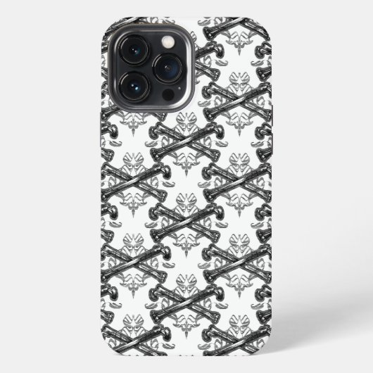 Etui iPhone 13 Pro Max Dentelle d'os croisés (Verso)