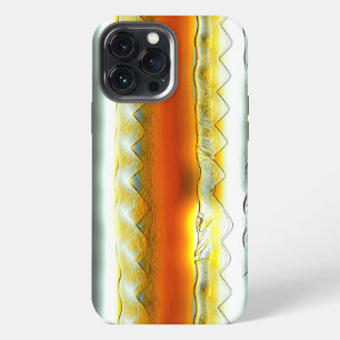 Etui iPhone 13 Pro Max Des rayures abstraites scandaleuses en orange et g
