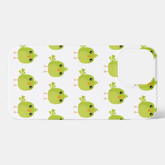 Etui iPhone 13 Pro Max Dessin d'oiseau vert (Verso Horizontal)