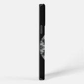 Etui iPhone 13 Pro Max Dessin rond élégant sur fond noir. (Côté droit)