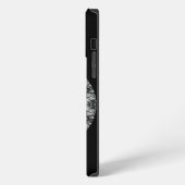 Etui iPhone 13 Pro Max Dessin rond élégant sur fond noir. (Côté gauche)