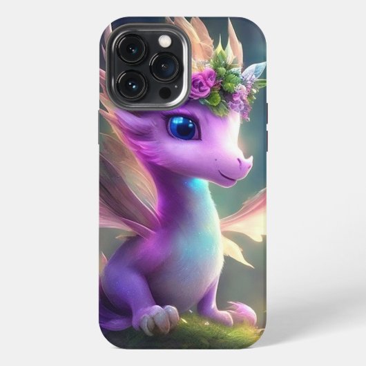 Etui iPhone 13 Pro Max Dragon de fée violette (Verso)