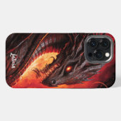Etui iPhone 13 Pro Max Dragon de feu et feu (Verso Horizontal)