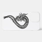 Etui iPhone 13 Pro Max Dragon en style tatouage (Verso Horizontal)