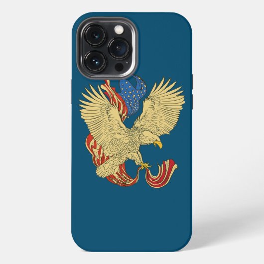 Etui iPhone 13 Pro Max Drapeau américain aigle (Verso)