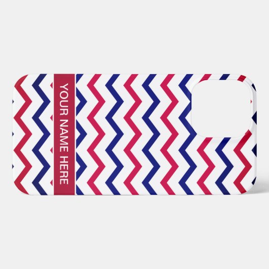 Etui iPhone 13 Pro Max Drapeau américain Bleu rouge (Verso Horizontal)