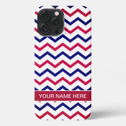 Etui iPhone 13 Pro Max Drapeau américain Bleu rouge (Verso)