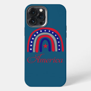 Etui iPhone 13 Pro Max Drapeau américain États-Unis Arc-en-ciel 4 juillet