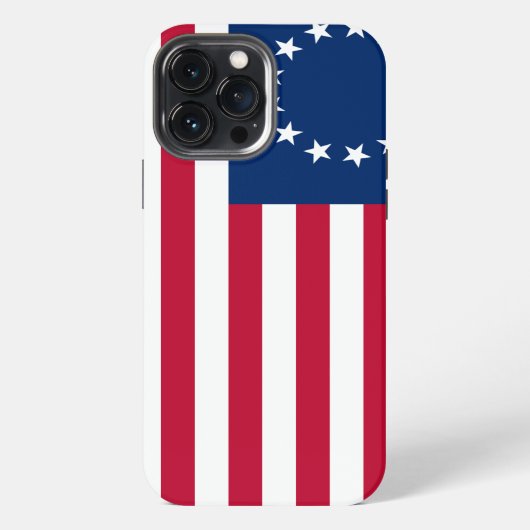 Etui iPhone 13 Pro Max drapeau de Betsy Ross (Verso)