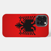 Etui iPhone 13 Pro Max Drapeau de l'Albanie (Verso Horizontal)