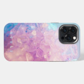 Etui iPhone 13 Pro Max Elégant Turquoise et Pierre violette Abstrait (Verso Horizontal)