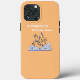 Etui iPhone 13 Pro Max Elle était un livre ouvert mais il était illettré