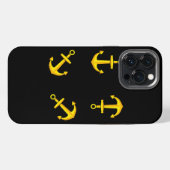 Etui iPhone 13 Pro Max Ensemble d'Ancres en bateau doré (Verso Horizontal)