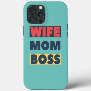 Etui iPhone 13 Pro Max Épouse Maman Patronne Design drôle de fête des mèr