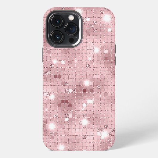 Etui iPhone 13 Pro Max Étincelle Rose de luxe (Verso)