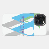 Etui iPhone 13 Pro Max Étui de téléphone MONOGRAMME INITIAL NOM iPhone éd (Verso Horizontal)