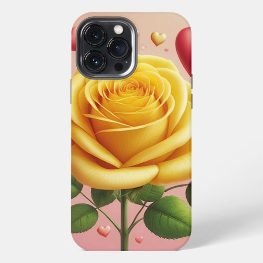 Etui iPhone 13 Pro Max Étui de téléphone Rose Jaune (Verso)