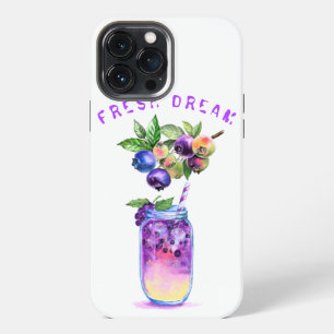 Etui iPhone 13 Pro Max Étui iPad pour boisson fraîche au jus de myrtille
