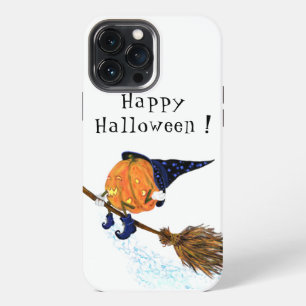 Etui iPhone 13 Pro Max Étui iPhone drôle Sorcière de Halloween Citrouille