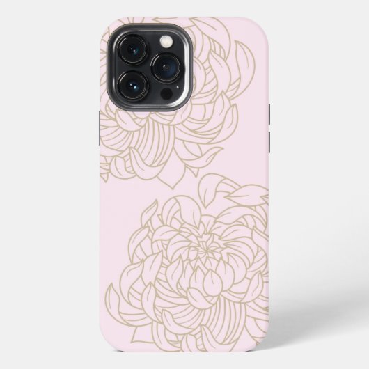 Etui iPhone 13 Pro Max Étui iPhone / iPad à fleurs roses (Verso)