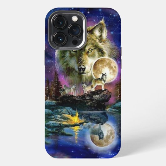 Etui iPhone 13 Pro Max Étui iPhone Wolves et Lune Case-Mate (Verso)