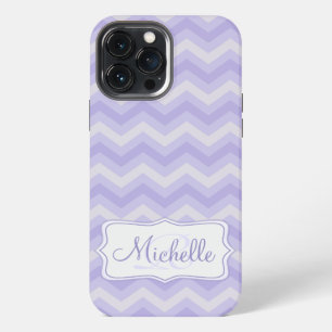 Etui iPhone 13 Pro Max Étui pour iPhone à motif zigzag en violet avec ini