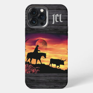 Etui iPhone 13 Pro Max Étui pour iPhone Cowboy et bouvillon de race Longh