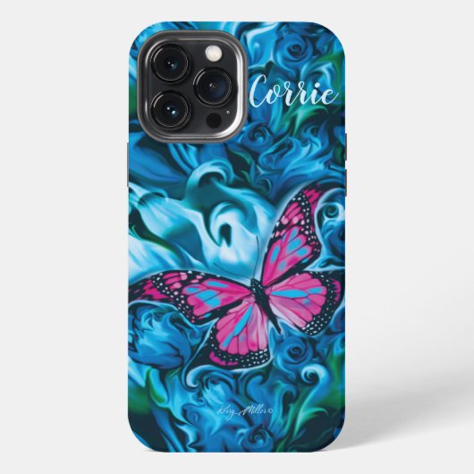 Etui iPhone 13 Pro Max Étui pour iPhone papillon (Verso)