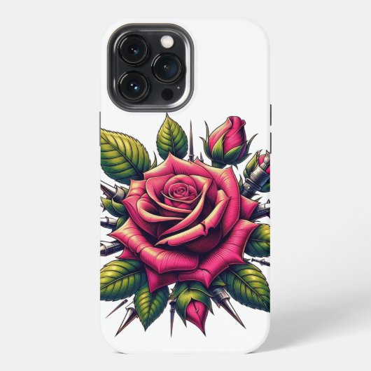Etui iPhone 13 Pro Max Étui Red Rose pour iPhone 13 Pro Max (Verso)