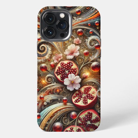 Etui iPhone 13 Pro Max Étui robuste Celestial Pomegranate Symphony (Verso)