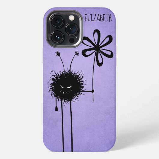 Etui iPhone 13 Pro Max Evil Flower Bug Funny Purple Nom de la goth (Verso)