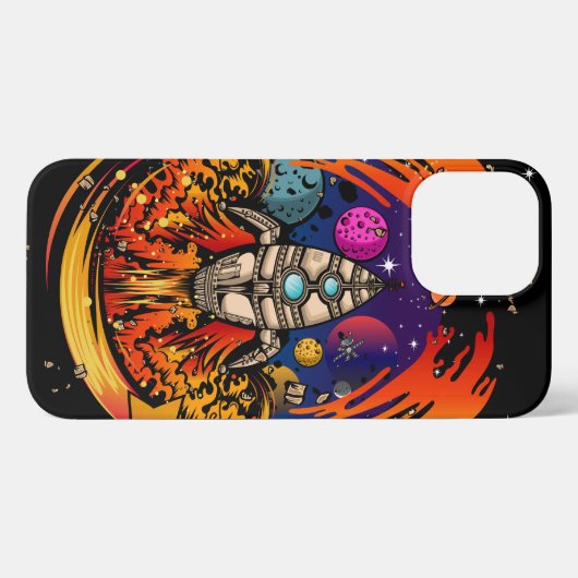 Etui iPhone 13 Pro Max Exploser le vaisseau spatial (Verso Horizontal)