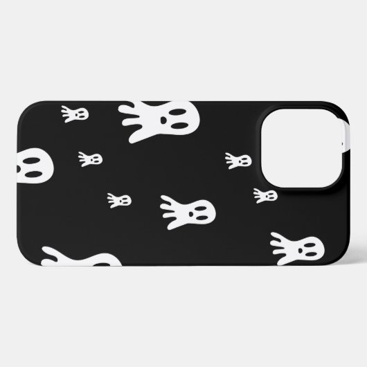Etui iPhone 13 Pro Max Fantômes d'Halloween foncé (Verso Horizontal)