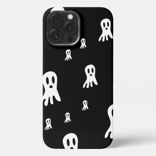 Etui iPhone 13 Pro Max Fantômes d'Halloween foncé (Verso)