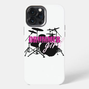 Etui iPhone 13 Pro Max Fille batteur avec un texte amusant violet et noir