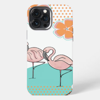 Etui iPhone 13 Pro Max Flamant rose côté piscine