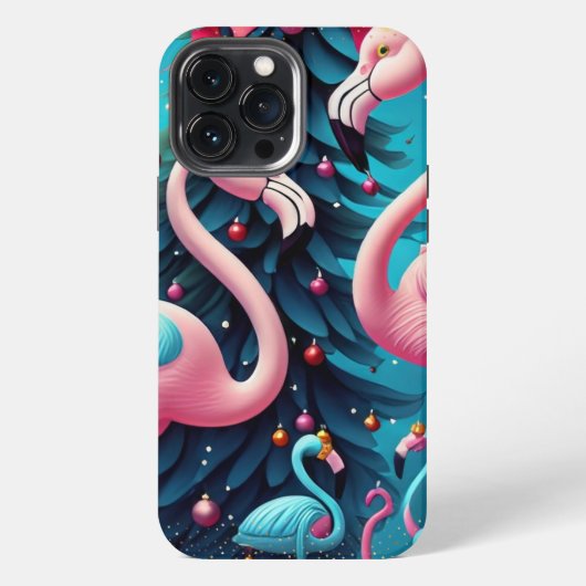 Etui iPhone 13 Pro Max Flamant rose Noël iPhone / coque ipad (Verso)