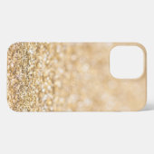Etui iPhone 13 Pro Max Flambeaux de parties scintillant en or champagne (Verso Horizontal)
