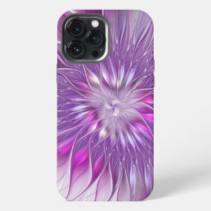 Etui iPhone 13 Pro Max Fleur violette rose Passion Abstrait Art fractal