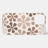 Etui iPhone 13 Pro Max Fleurs Abstraites (B) Crème Brown de Taupe (Verso Horizontal)