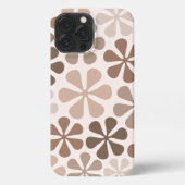 Etui iPhone 13 Pro Max Fleurs Abstraites (B) Crème Brown de Taupe (Verso)
