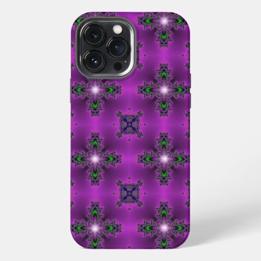 Etui iPhone 13 Pro Max Fleurs Artdeco dans le style rétro (Verso)
