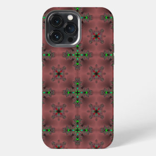 Etui iPhone 13 Pro Max Fleurs Artdeco dans le style rétro