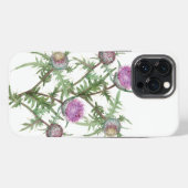 Etui iPhone 13 Pro Max Fleurs de violette chardon (Verso Horizontal)