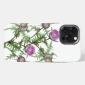 Etui iPhone 13 Pro Max fleurs de violette chardon (Verso Horizontal)